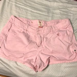 Pink denim shorts